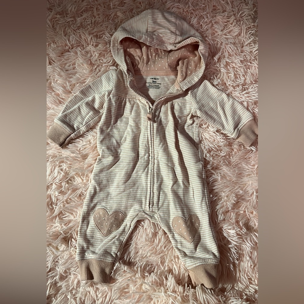 3 month. Carters. Zip up onesie